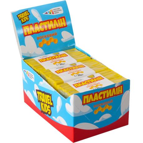 Пластилин восковый "Travel Kids" желтый 30г "Гамма" 333107
