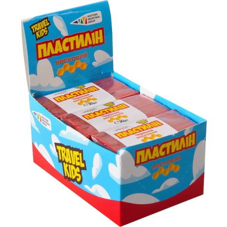 Пластилин восковый "Travel Kids" красный 30г "Гамма" 333103