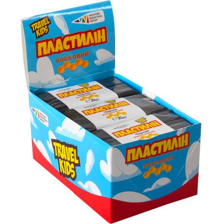 Пластилин восковый "Travel Kids" черный 30г "Гамма" 333104