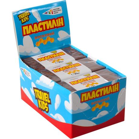 Пластилин восковый "Travel Kids" коричневый 30г "Гамма" 333109