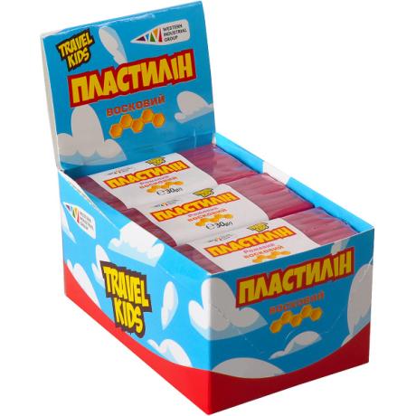 Пластилин восковый "Travel Kids" розовый 30г "Гамма" 333111