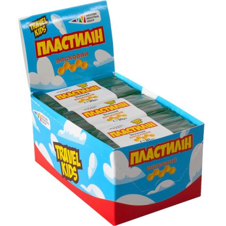 Пластилин восковый "Travel Kids" зеленый 30г "Гамма" 333108