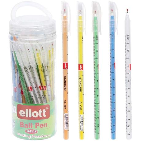 Ручка масляная "Ball Pen" Ellott ET369-50 PVC синяя 18см