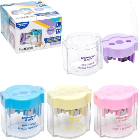 АКЦИЯ! Точилка для карандашей двойная с прозрачным контейнером DMS 153 DAIMARSE