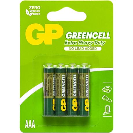 Батарейка GP Greencell 24G-UE4 сольова бл/4 R3P, AAA GP-000478