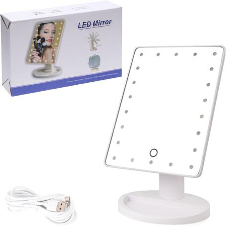 Зеркало для макияжа 26*12см с LED-подсветкой прямоугольное SF-317/JK-085M
