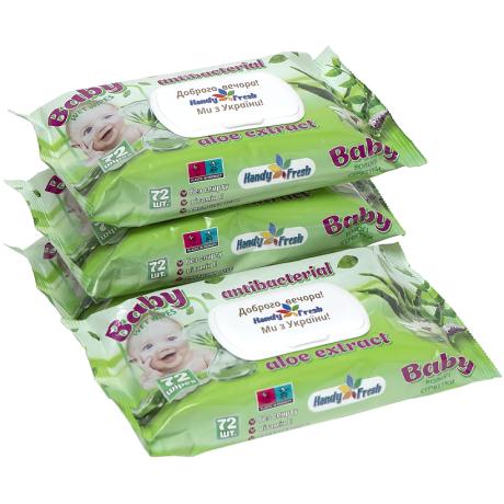 Вологі серветки 72 шт "Handy Fresh" baby алоє з клапаном