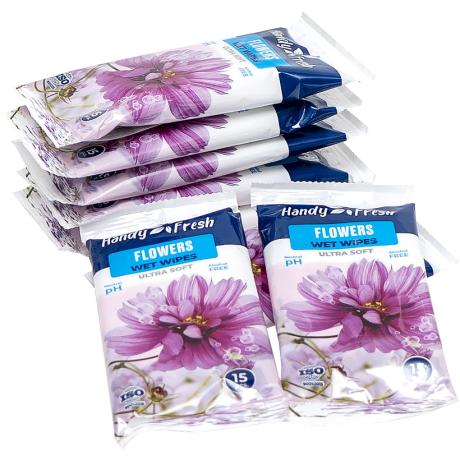 Влажные салфетки 15шт "Handy Fresh" flowers