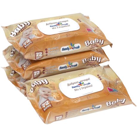 Влажные салфетки 72шт "Handy Fresh" baby с клапаном