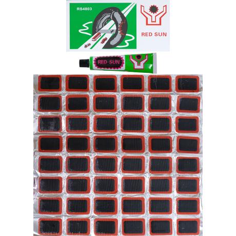 Резиновые латки 48шт + клей 17*26мм, прямоугольные RS4803