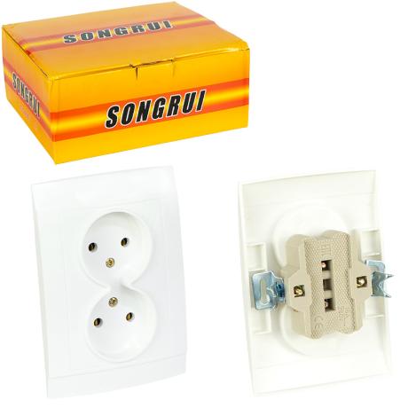 Розетка врезная 12*8,5см двойная 2511