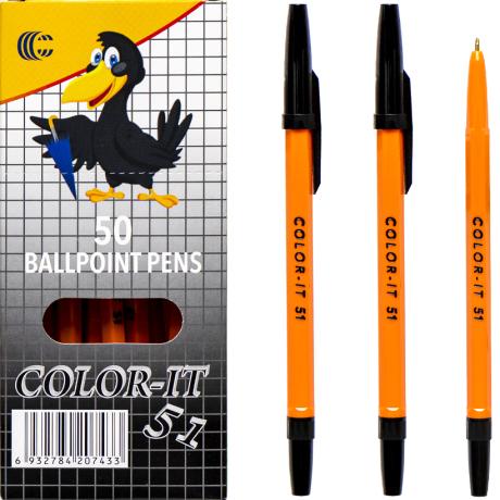 Ручка кулькова COLOR-IT CR51-50 чорна
