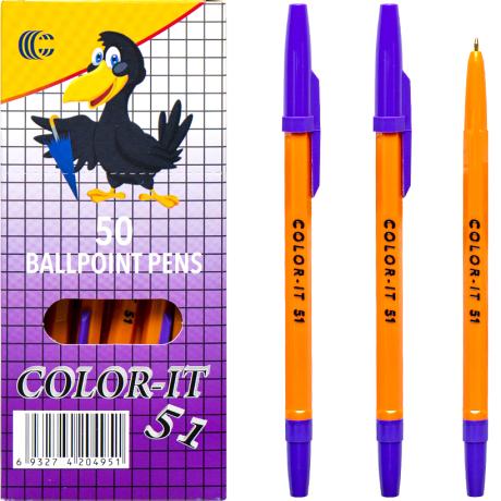 Ручка шариковая COLOR-IT CR51-50 фиолетовая
