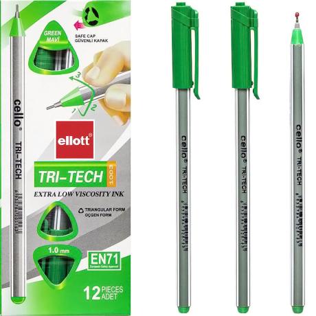 Ручка масляна "TRI-TECH" Ellott CL1003-12 зелена
