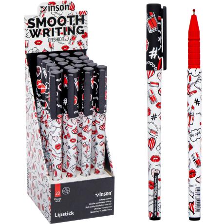 АКЦИЯ! Ручка масляная VINSON Lipstick синяя A8