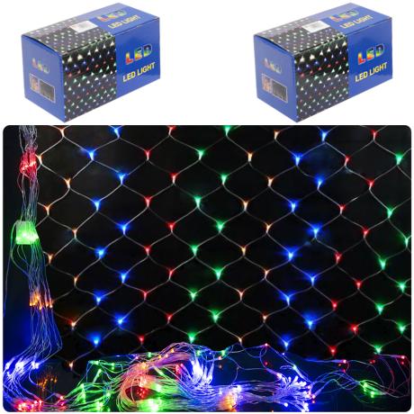 АКЦІЯ! Гірлянда світлодіодна сітка 2*2м 144 LED мультиколор, від мережі 220V D-2