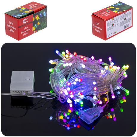 АКЦІЯ! Гірлянда світлодіодна 13м 100 LED мультиколір, 8 режимів, від мережі 220V D-8