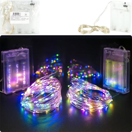 АКЦІЯ! Гірлянда світлодіодна "Роса" 10м 100 LED мультиколір на батарейках RJ-04