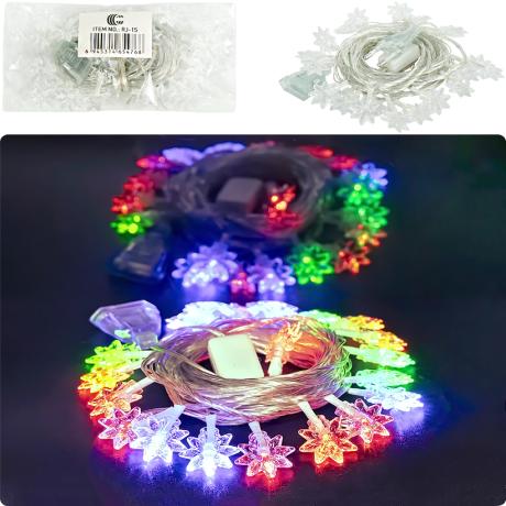 АКЦІЯ! Гірлянда світлодіодна 3,5м 20 LED "Зірки" мультиколір, від мережі 220V RJ-15