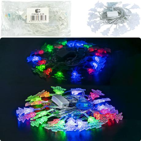 АКЦІЯ! Гірлянда світлодіодна 4м 20 LED "Ялинки" мультиколір, від мережі 220V D-20