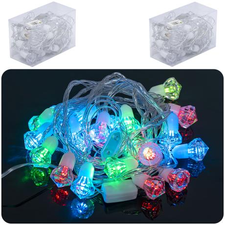 ТОТАЛ! Гирлянда светодиодная 5м 20 LED "Кристалл" мультицвет, от сети 220V D-38
