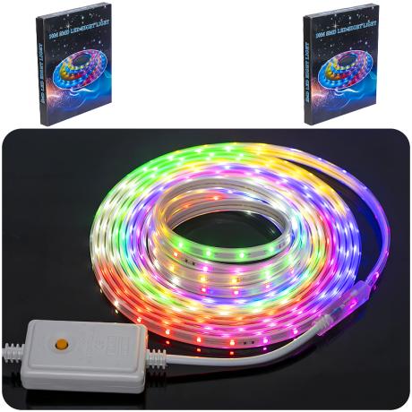 АКЦІЯ! Гірлянда світлодіодна стрічка 5м 220V LED мультиколір, для вулиці, з адаптером D-46