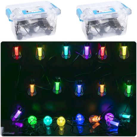 АКЦІЯ! Гірлянда світлодіодна "Ретро лампочки" 9м 20 LED мультиколір, USB D-57