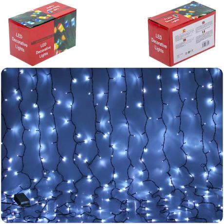 АКЦІЯ! Гірлянда світлодіодна "Штора" 3м 240 LED холодний білий, чорна, від мережі 220V 9280-6