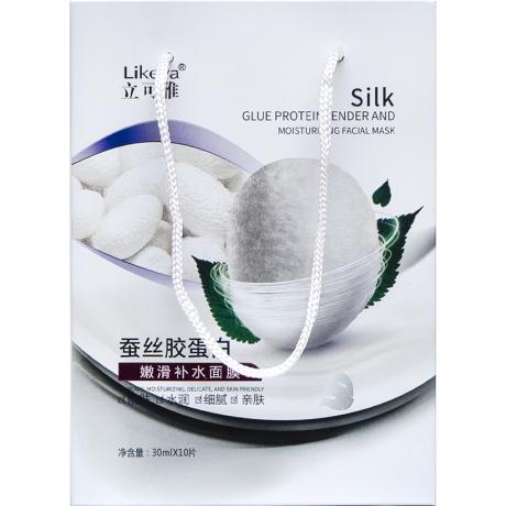 Набор масок тканевых 10шт по 30мл увлажняющих для лица "Silk" 203055/3055