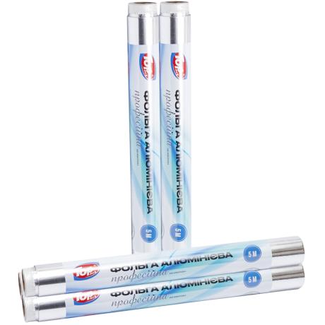 Фольга алюминиевая 44см*5м 25 мкм профессиональная Top Pack
