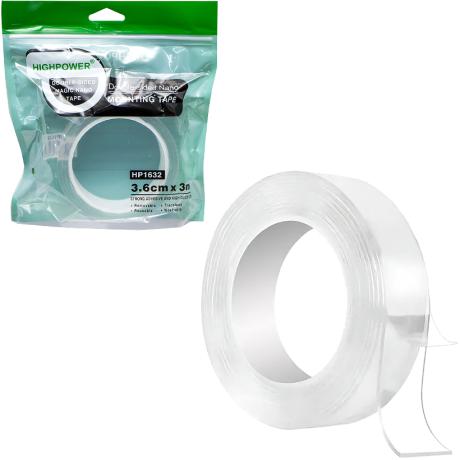 Скотч двухсторонний NANO Tape 3,6см*3м прозрачный 336