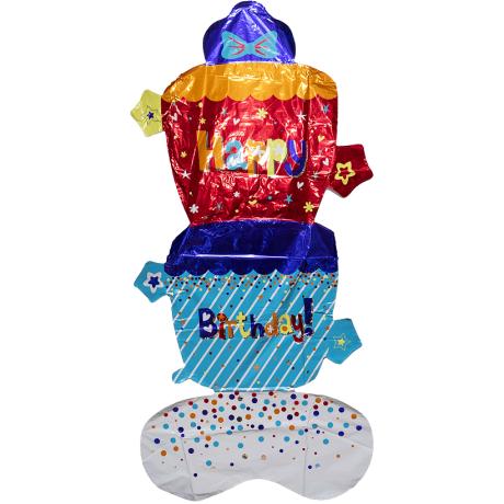 ТОТАЛ! Шарик фольгированный напольный 130*70 см "Happy Birthday" FL-005