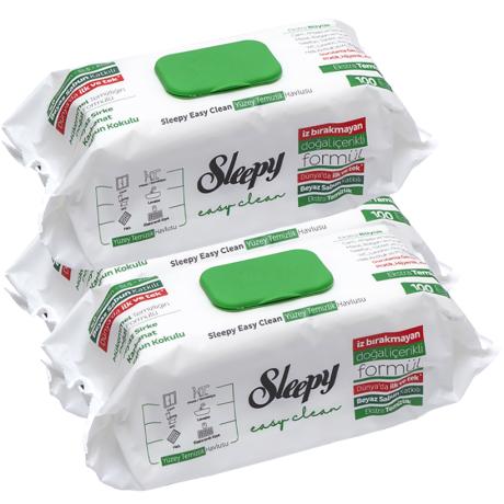Влажные салфетки для уборки 100шт ТМ SLEEPY Easy Clean зеленый клапан
