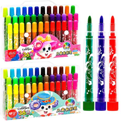 РАСПРОДАЖА! Фломастеры 36 цветов "Water color pen" в сумочке 1103-36