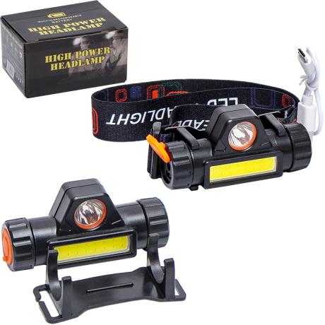 Фонарик налобный LED 8*3см USB 101