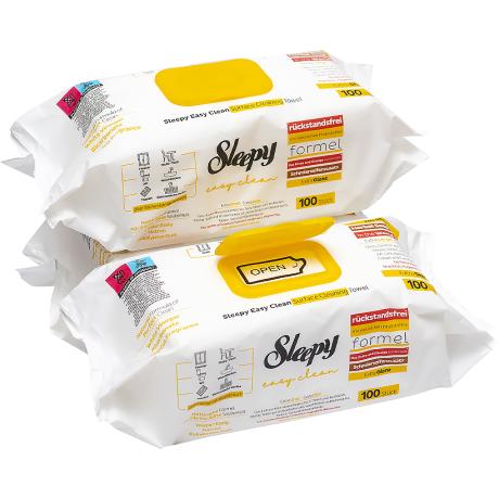 Влажные салфетки для уборки 100шт ТМ SLEEPY Easy Clean желтый клапан