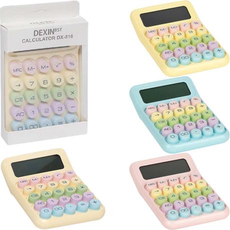 АКЦІЯ! Калькулятор 16*11,5*3см кольоровий з круглими кнопками Dexin DX-816