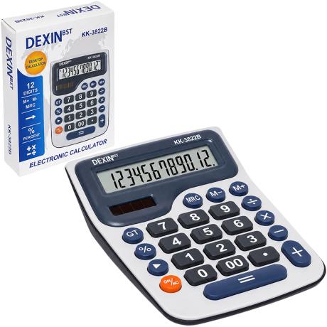 ТОТАЛ! Калькулятор 14*11*3,5см с крупными кнопками Dexin KK-3822B