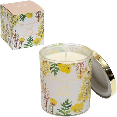 Свічка ароматична 510г "Gold Achillea" 9*7,5см в скляному стакані з кришкою AXW2016