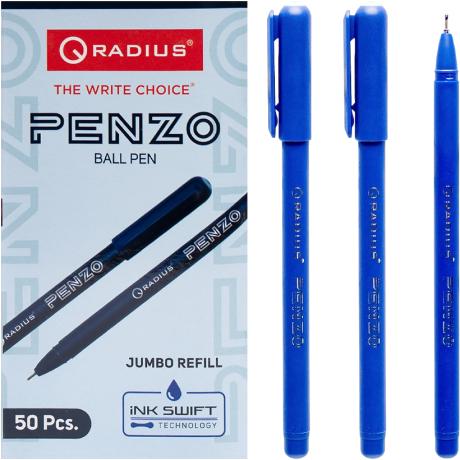 Ручка "PENZO -Jumbo Refill 6000м " RADIUS 50 штук, синя 505752