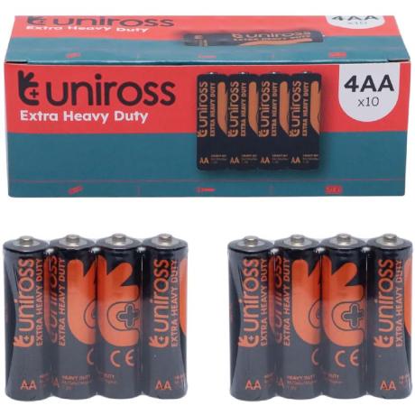 Батарейка Uniross солевая SHRINK OF R6 EXTRA HEAVY DUTY BX40 U-321708