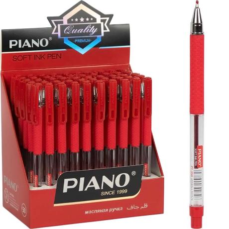 РАСПРОДАЖА! Ручка масляная  PIANO PT-350 красная