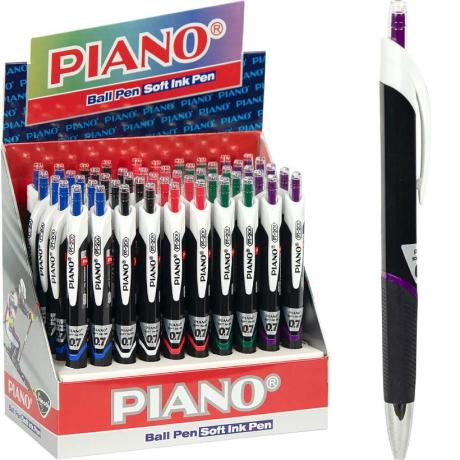 РОЗПРОДАЖ! Ручка масляна  PIANO автоматична PT-201 синя