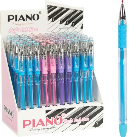 РОЗПРОДАЖ! Ручка масляна PIANO кольоровий корпус PB-121 синя
