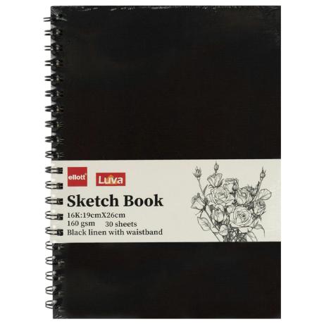 Альбом для ескізів А5 30 аркушів, 160 г/м² Sketch Book ETBZ-012-16K на спіралі
