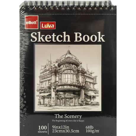 АКЦИЯ! Альбом для эскизов А4 100 листов, 100 г/м² Sketch Book CLBZ-004-А4 верхняя спираль