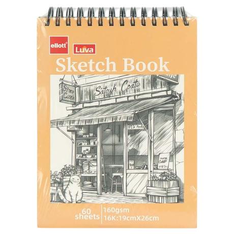 Альбом для эскизов А5 60 листов, 160 г/м² Sketch Book ETBZ-006-16K верхняя спираль