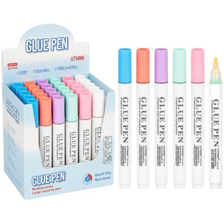 Клей-ручка для творчества цветной Glue Pen UK018