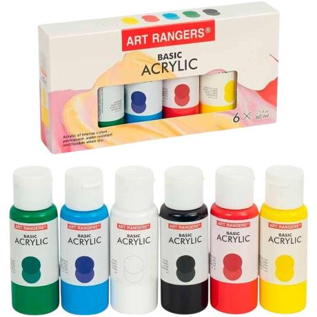 АКЦИЯ! Краски 60мл "Art Ranger" 6 цветов "Acryliс" PA81D.06060.A