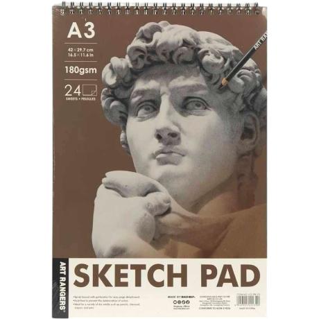 Альбом для ескізів А3 24 аркуші, 180 г/м² Sketch  Pad 102.PB.03 спіраль зверху